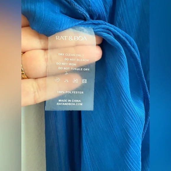 Rat & Boa Cobalt Blue Farretti sheer maxi dress L - Picture 12 of 12